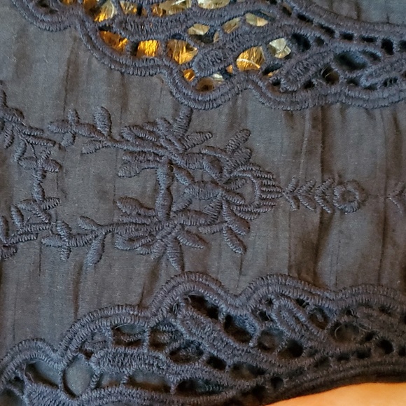 MASSIMO DUTTI navy embroidered top - Picture 5 of 14